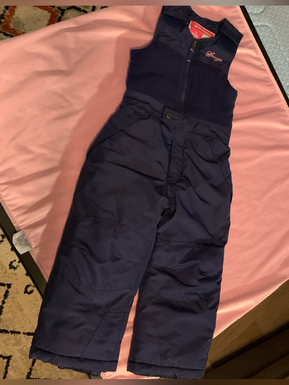 Snozu Unisex Blue Kids Insulated Winter Snow Overall Bibs Size 5 -excellent
